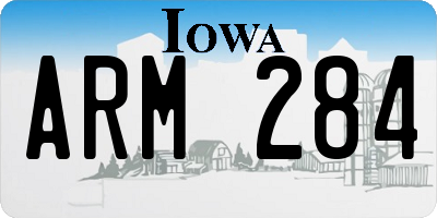 IA license plate ARM284