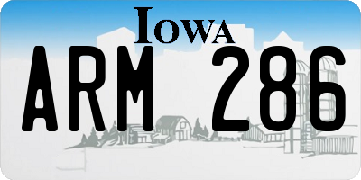 IA license plate ARM286