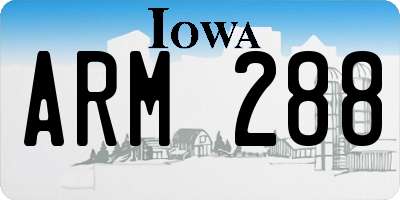 IA license plate ARM288