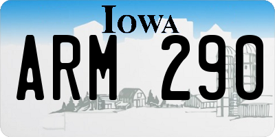 IA license plate ARM290