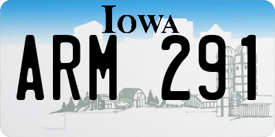 IA license plate ARM291