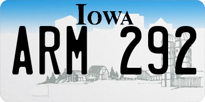 IA license plate ARM292
