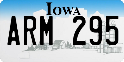 IA license plate ARM295