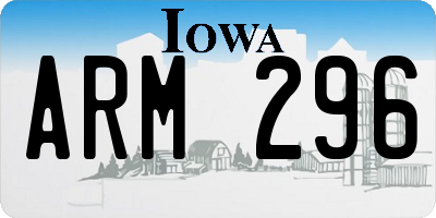 IA license plate ARM296