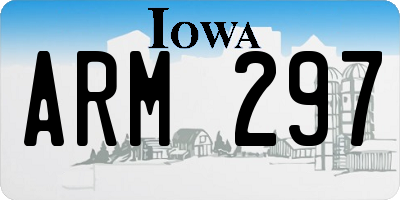 IA license plate ARM297
