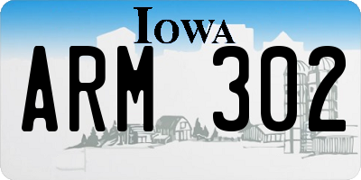 IA license plate ARM302