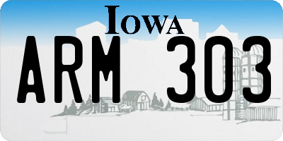 IA license plate ARM303