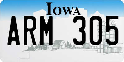 IA license plate ARM305