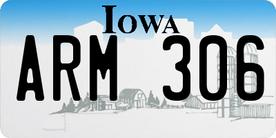 IA license plate ARM306