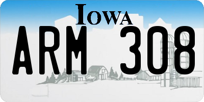 IA license plate ARM308