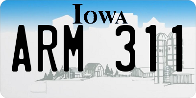 IA license plate ARM311