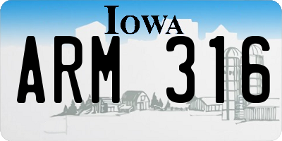 IA license plate ARM316