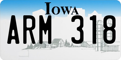IA license plate ARM318