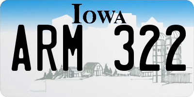 IA license plate ARM322