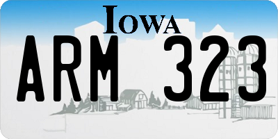 IA license plate ARM323