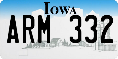 IA license plate ARM332