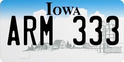 IA license plate ARM333