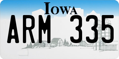 IA license plate ARM335