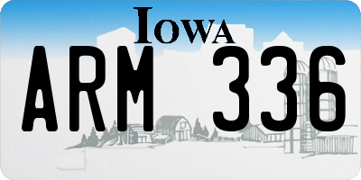 IA license plate ARM336