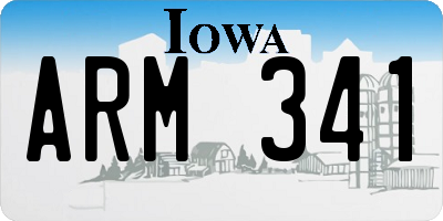 IA license plate ARM341
