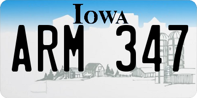 IA license plate ARM347