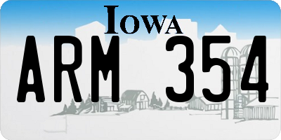 IA license plate ARM354