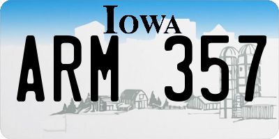 IA license plate ARM357