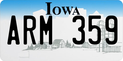 IA license plate ARM359