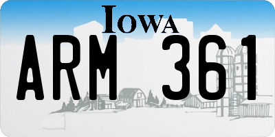 IA license plate ARM361