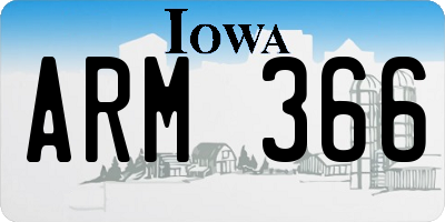 IA license plate ARM366