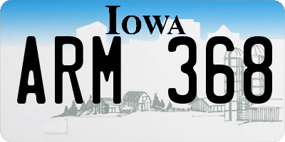 IA license plate ARM368