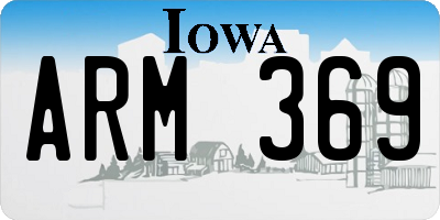 IA license plate ARM369