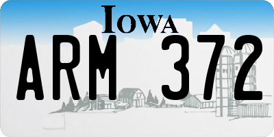 IA license plate ARM372