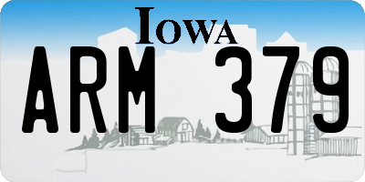 IA license plate ARM379