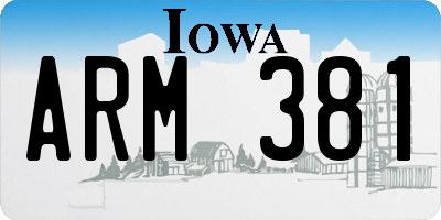 IA license plate ARM381