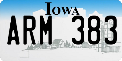 IA license plate ARM383