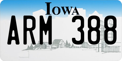 IA license plate ARM388