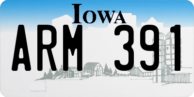 IA license plate ARM391