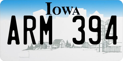IA license plate ARM394