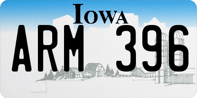 IA license plate ARM396