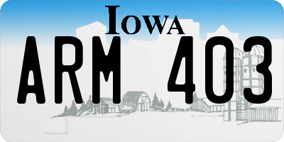 IA license plate ARM403