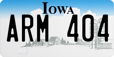 IA license plate ARM404