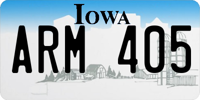 IA license plate ARM405