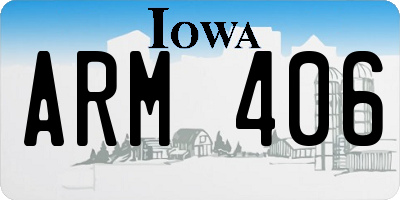 IA license plate ARM406
