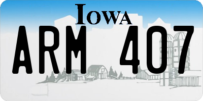 IA license plate ARM407