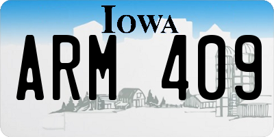 IA license plate ARM409