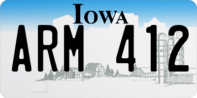 IA license plate ARM412