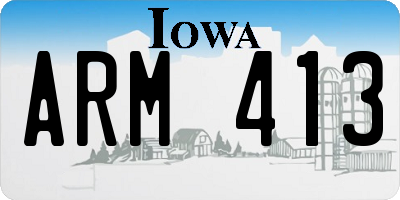 IA license plate ARM413