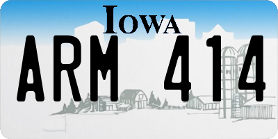 IA license plate ARM414