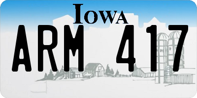 IA license plate ARM417
